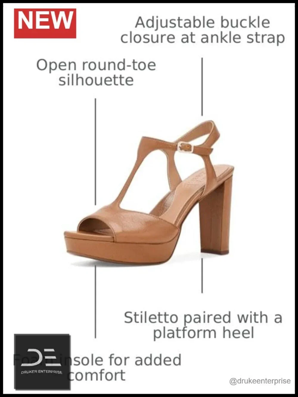 Women's Heeled Sandals Platform Stiletto Leather Dress Shoes